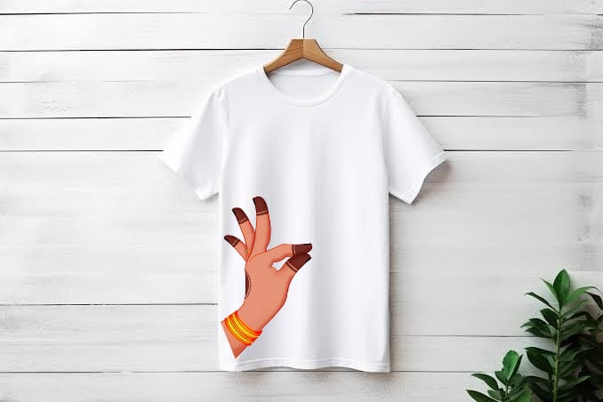 CUSTOM PRINTED ROUND NECK T-SHIRT - HASTA AND NAVARASA THEME