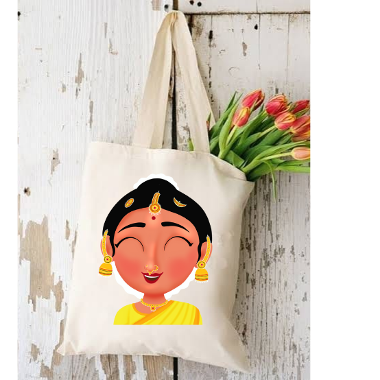 CUSTOMIZED TOTE BAGS - 11" X 12" INCHES HASTA AND NAVARASA THEME