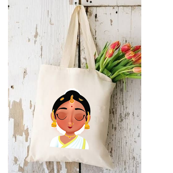 CUSTOMIZED TOTE BAGS - 11" X 12" INCHES HASTA AND NAVARASA THEME