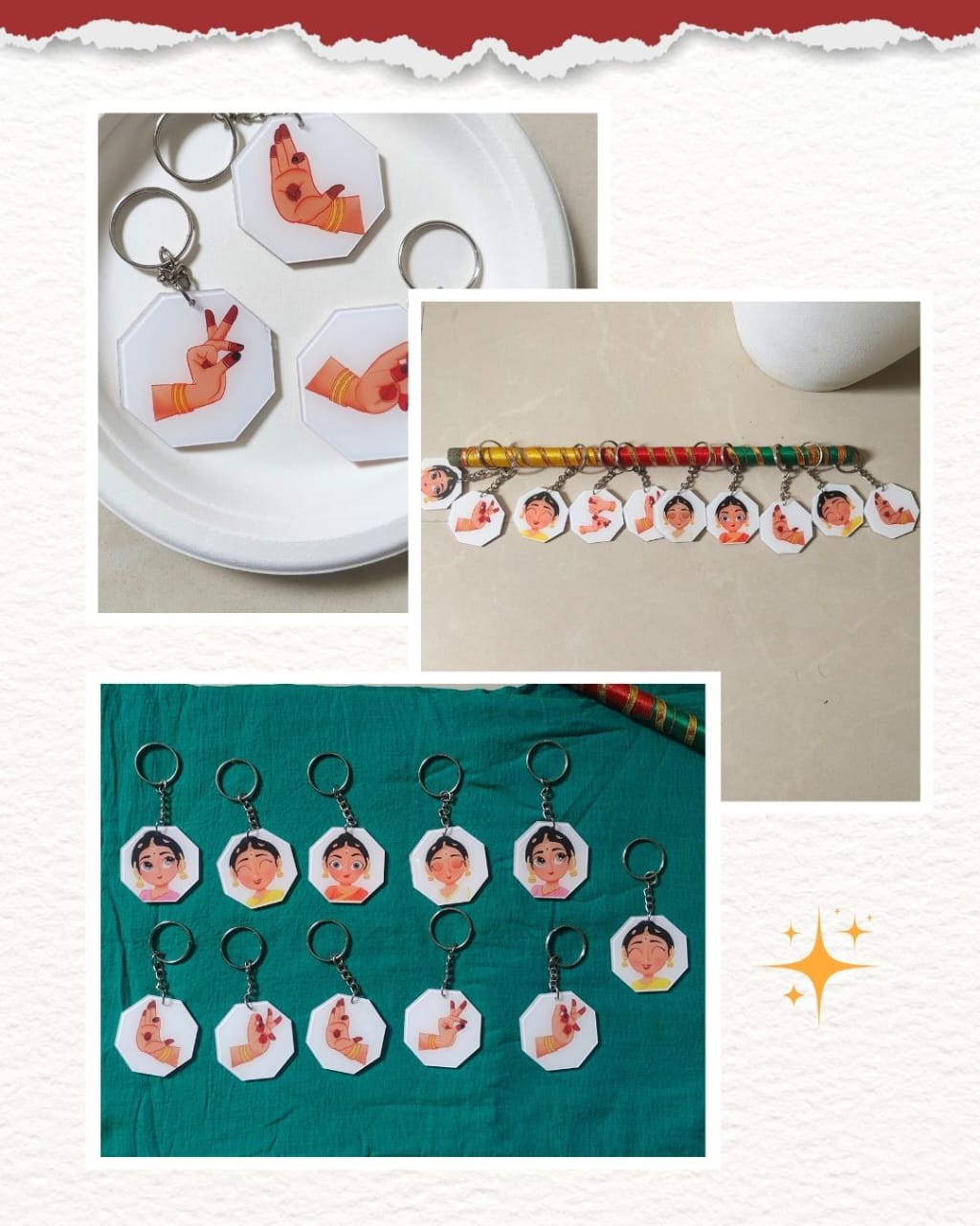 NAVARASA & MUDRAS THEMED KEYCHAIN