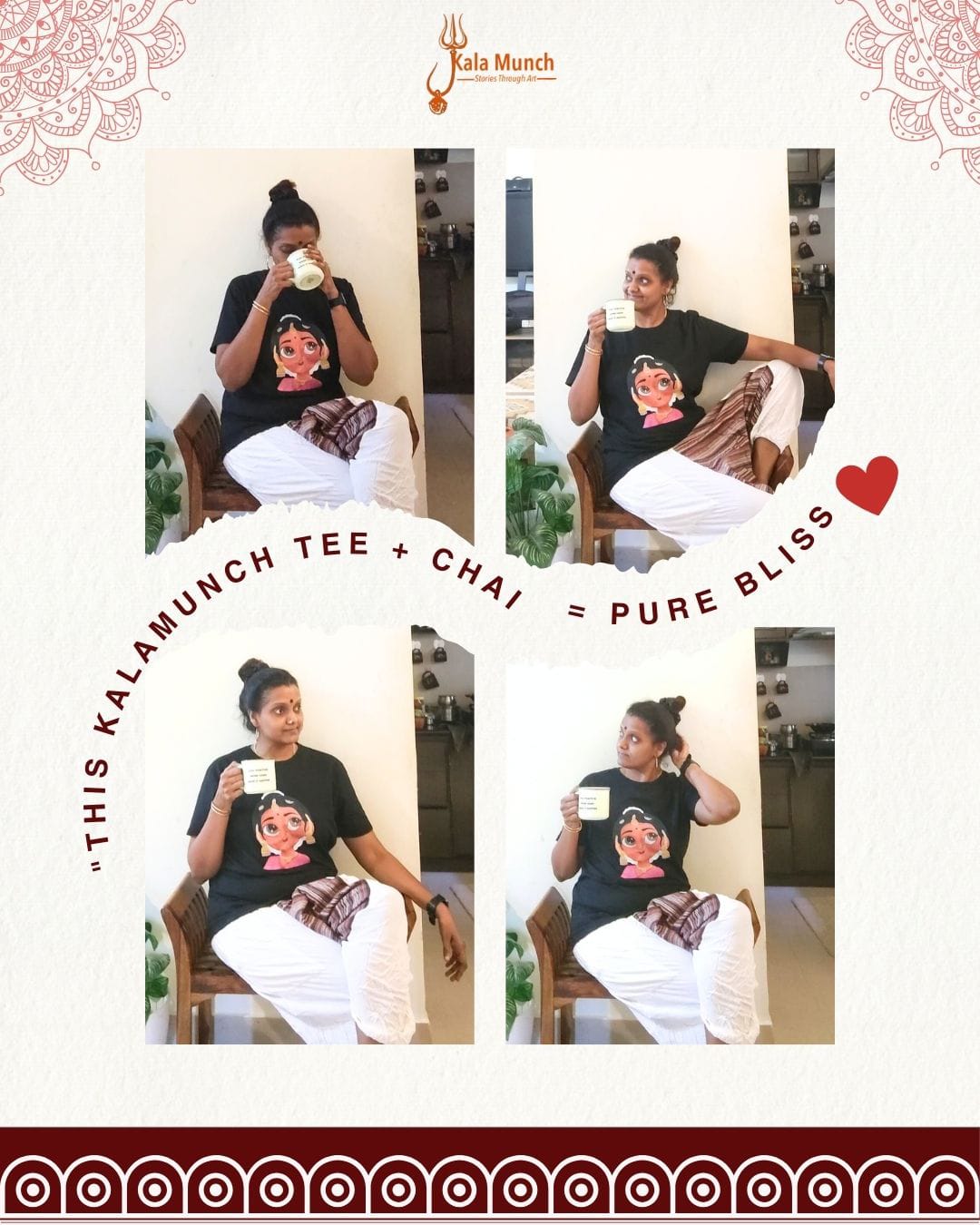 CUSTOM PRINTED ROUND NECK T-SHIRT - HASTA AND NAVARASA THEME