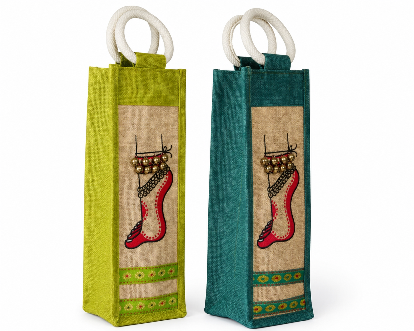 GHUNGROO JUTE BOTTLE BAG - CARRY YOUR PASSION WITH GRACE