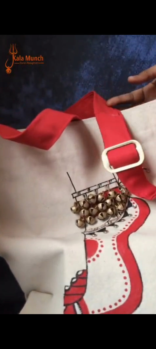 GHUNGROO TOTE BAG WITH ZIPPER LOCK & ADJUSTABLE STRAP