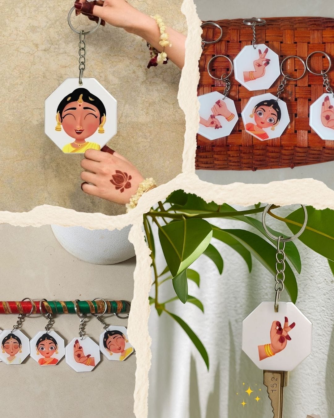 NAVARASA & MUDRAS THEMED KEYCHAIN