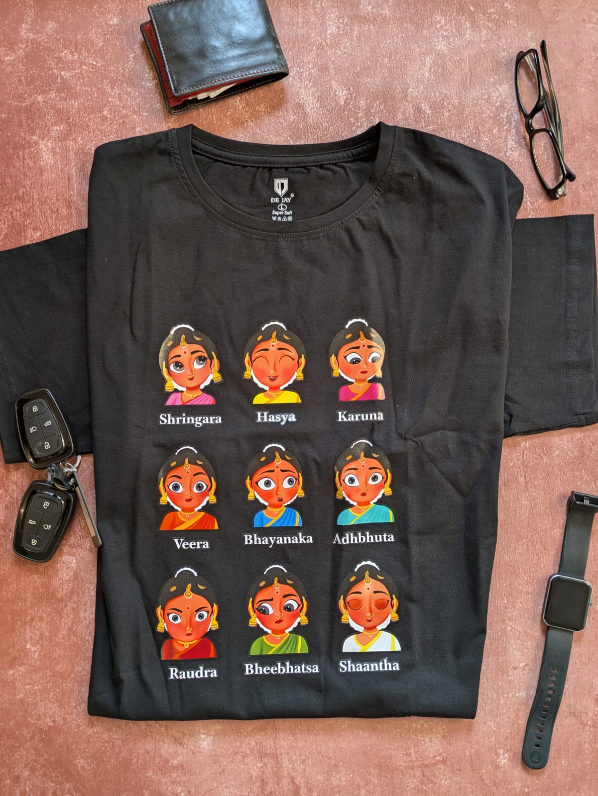 NAVARASA BLACK T-SHIRT