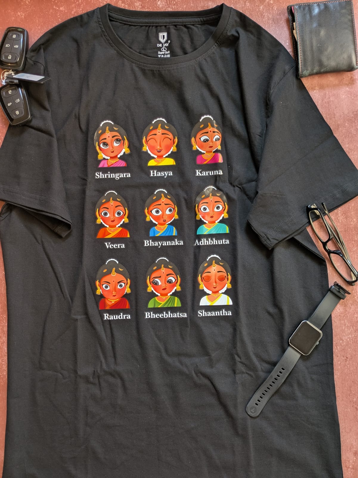 NAVARASA BLACK T-SHIRT