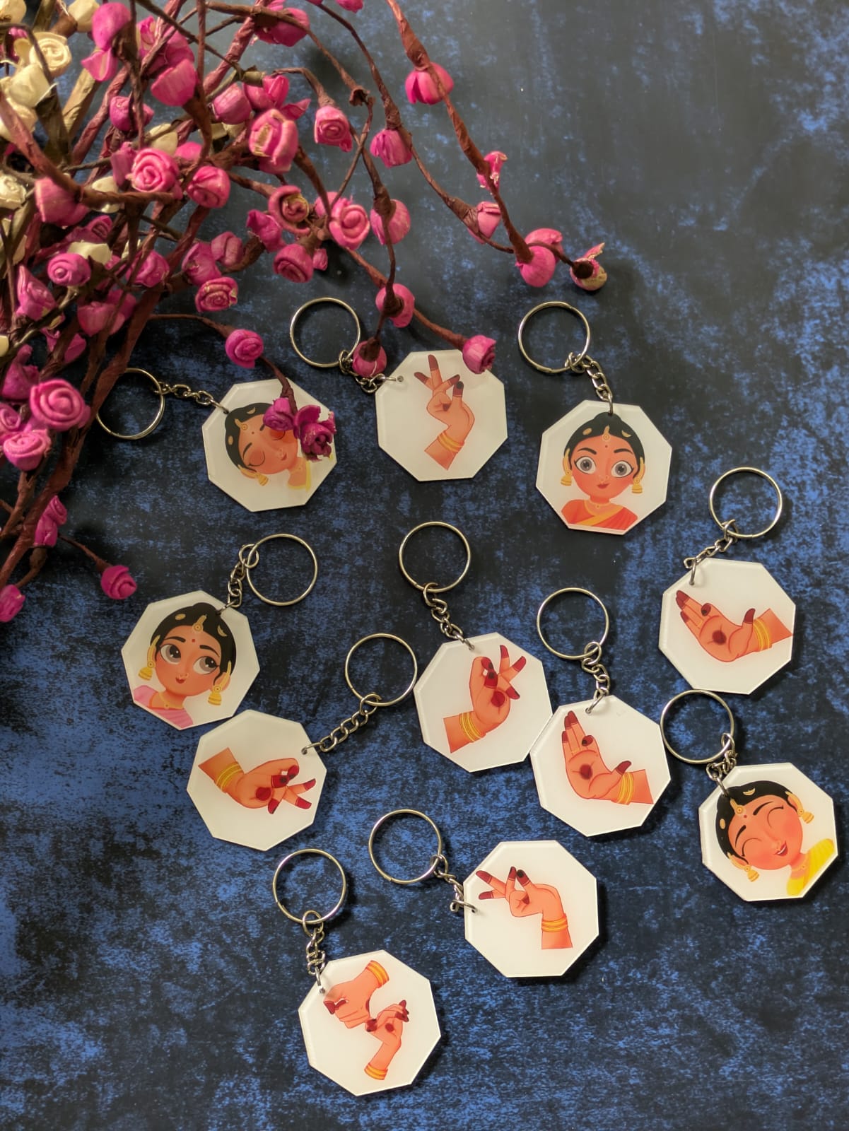 NAVARASA & MUDRAS THEMED KEYCHAIN